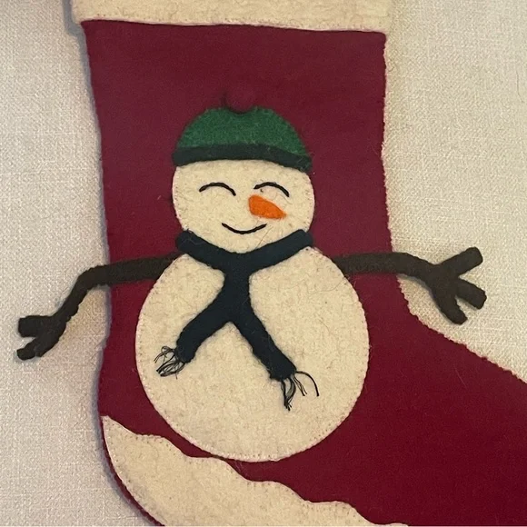 Arcadia Snowman Stocking - Red and Cream - Picture 4 of 4